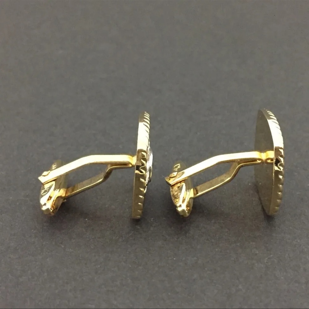 Christian Dior CD Logo Gold Tone Cufflinks /5Q1783 - Picture 4 of 8